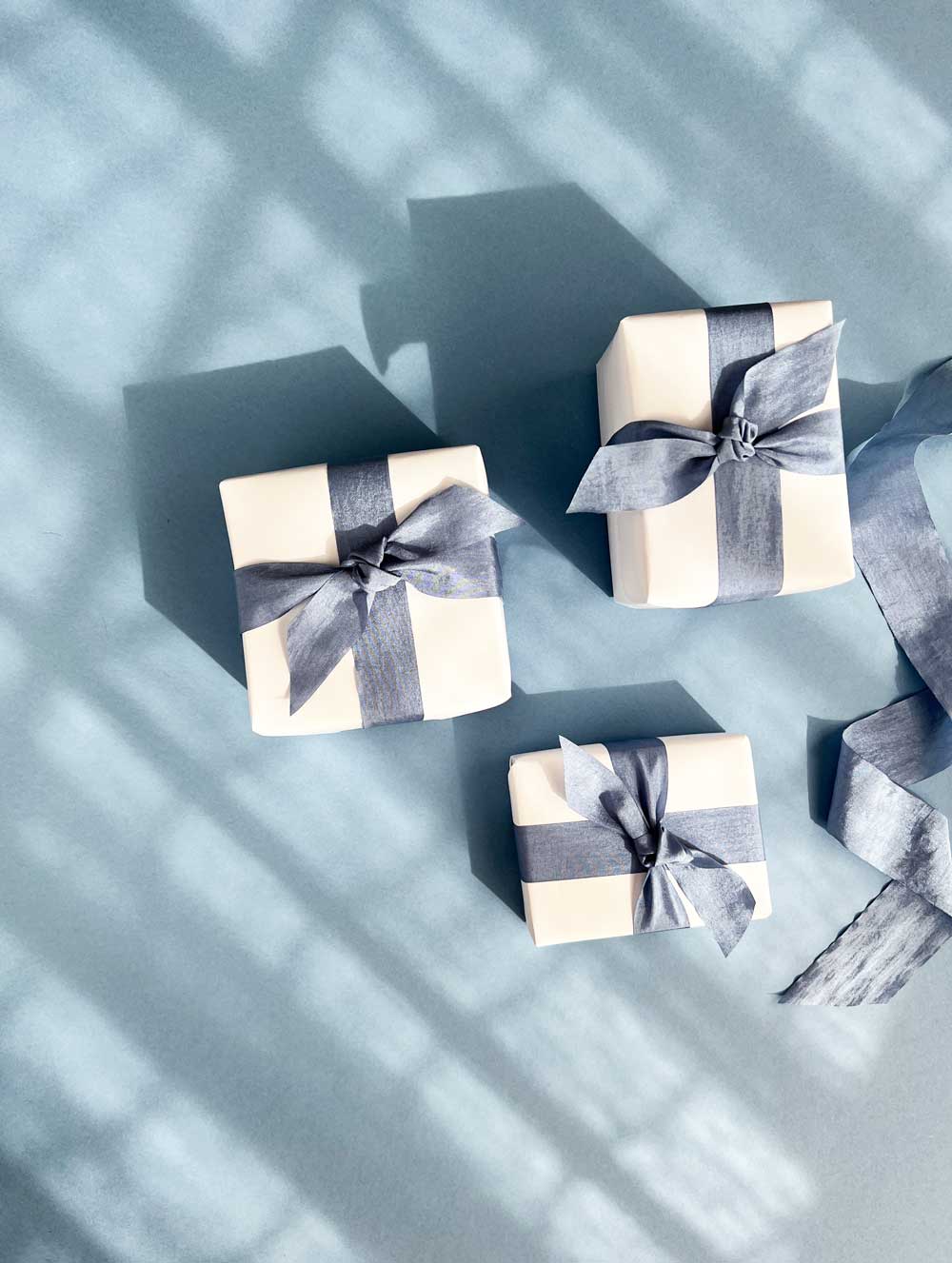 White & French Blue Gift Wrap