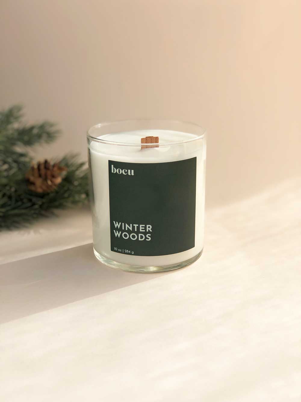 Winter Woods Candle, hand poured in Maine with coconut and soy wax. 10 oz jar. 