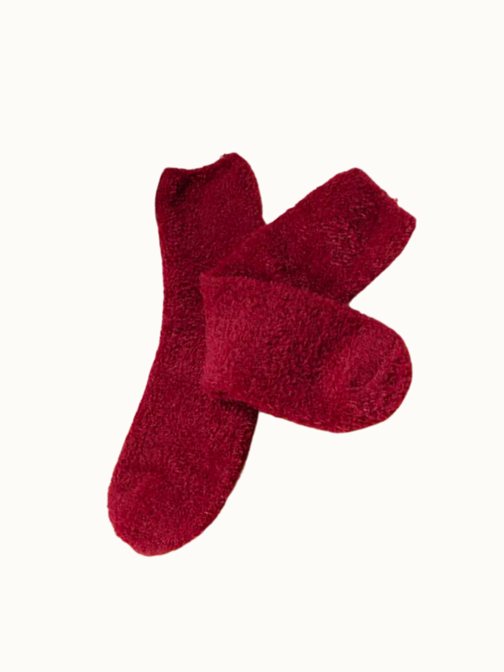 Cozy, Dream Plush socks in Merlot. 