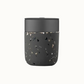 Porter reusable travel mug with a charcoal terrazzo pattern. 12 oz ceramic mug. 
