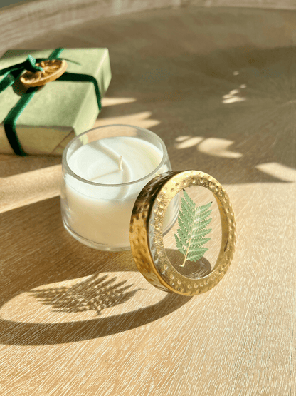 Frosted Juniper Pressed Floral Candle