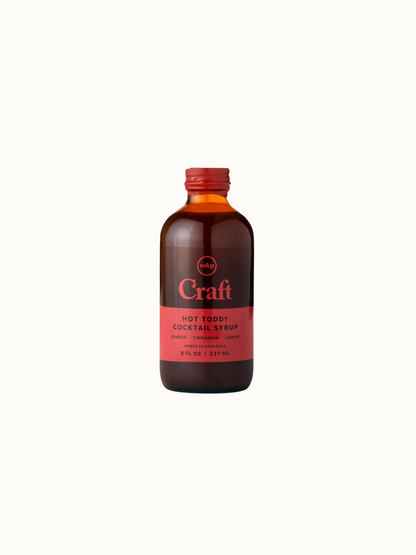 Small-batch Hot Toddy cocktail syrup by Craft in an 8 oz bottle. 
